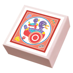 こ・こ・ろ　赤　アヒルの親子