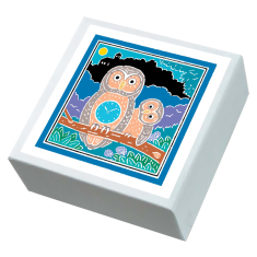 こ・こ・ろ　青　フクロウ